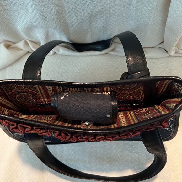 Brighton Vintage/Rare “Mercedes” Fabric and Leather Printed Handbag. - Picture 4 of 15
